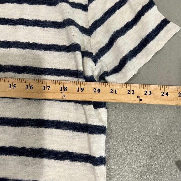All Saints Casual Short Sleeve Striped  M Cotton White Blue Nautical Capsule - Picture 13 of 14